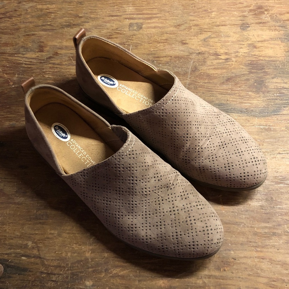 Cole Haan Perforated Suede Slip-Ons in Taupe
